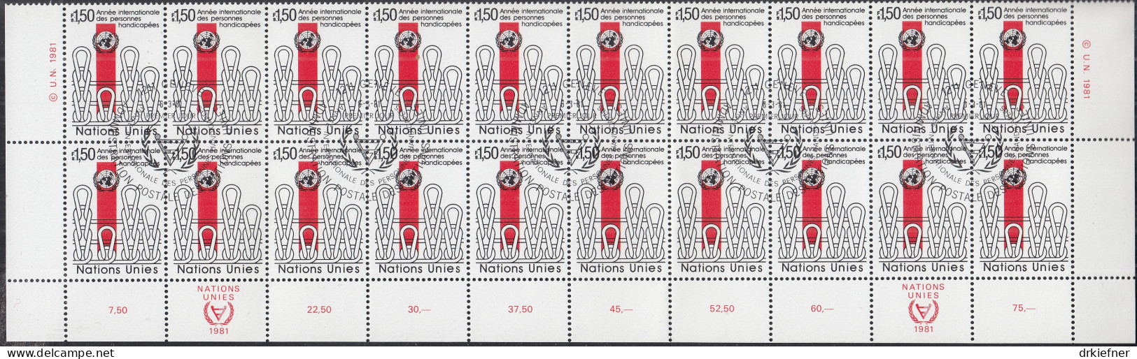 UNO GENF  97-98, 20erEinheit, Gestempelt, Internationales Jahr Der Behinderten, 1981 - Used Stamps