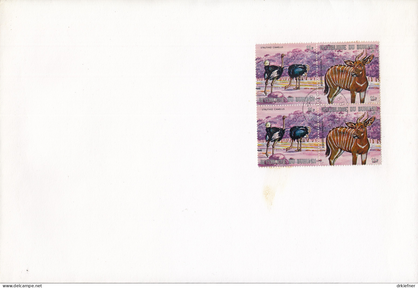 BURUNDI  724-725 I, 4erBlock, Gestempelt, Auf Brief, Afrikanische Tierwelt, 1971 - Used Stamps