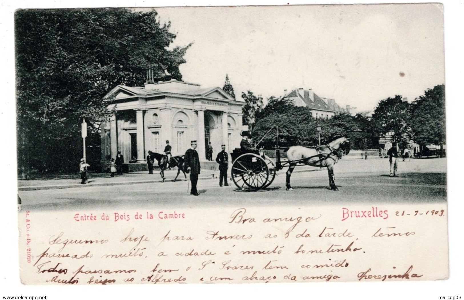 BELGIQUE BRUXELLES Entrée Du Bois De La Cambre Plan Peu Courant - Avenues, Boulevards