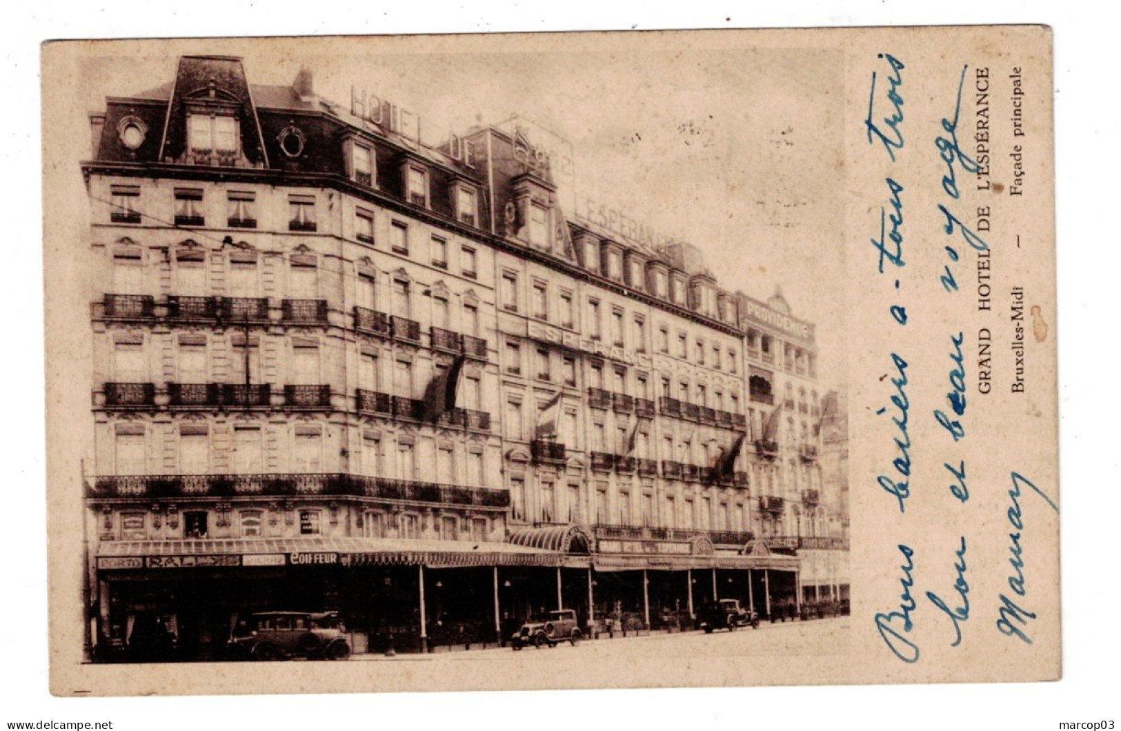 BELGIQUE BRUXELLES Grand Hôtel De L'espérance Façade Principale Plan Peu Courant - Avenues, Boulevards