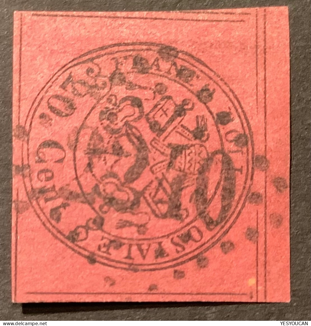 RRR !  GC 2240=MARSEILLE FRANCE FROM SHIP MAIL R3 =6750€, Stato Pontificio 1867 20c Sa.18 VF (Etats Pontificaux Italie - Kerkelijke Staten