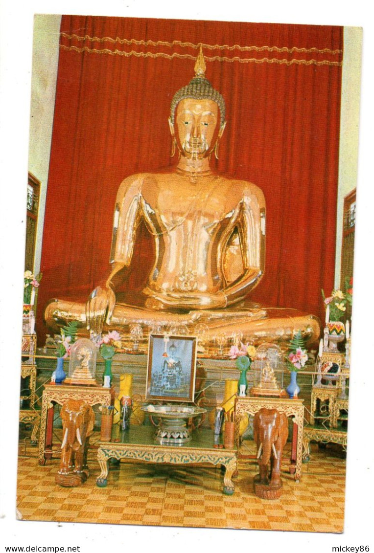 Thailande -- 1977--The Golden Buddha Of Sukhothai In Wat Traimit Withayaram Worawiharn  --Bangkok ...beau Timbre..cachet - Tailandia