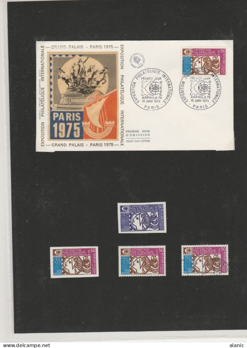 FRANCE  N°1783  Non Dentelé *+N°1783 *+N°1783 Oblitéré + DOC OFFICIEL++Essai De Couleur N.D+FDC(Voir Descriptif) - 1971-1980