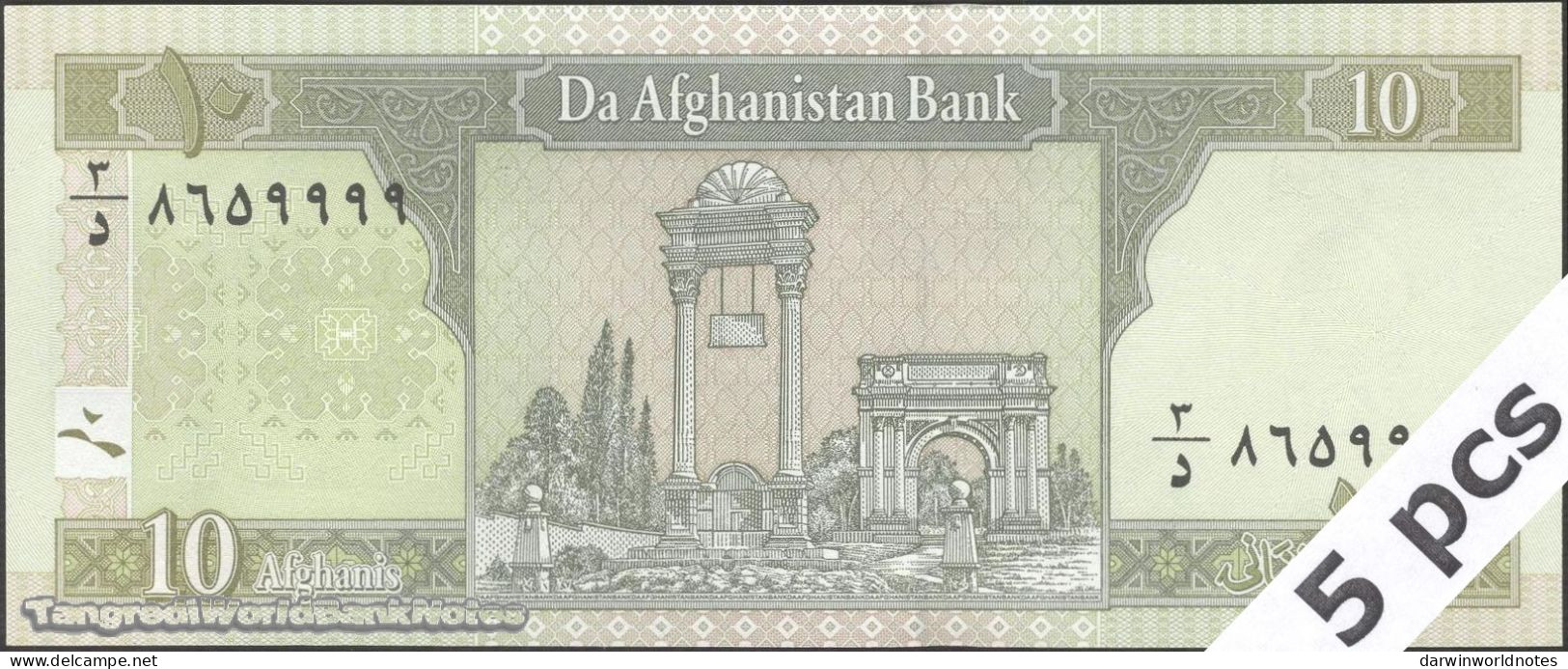 DWN - AFGHANISTAN P.67b1 - 10 Afghanis SH 1383 (2004) UNC Various Prefixes DEALERS LOT X 5 - Afghanistan