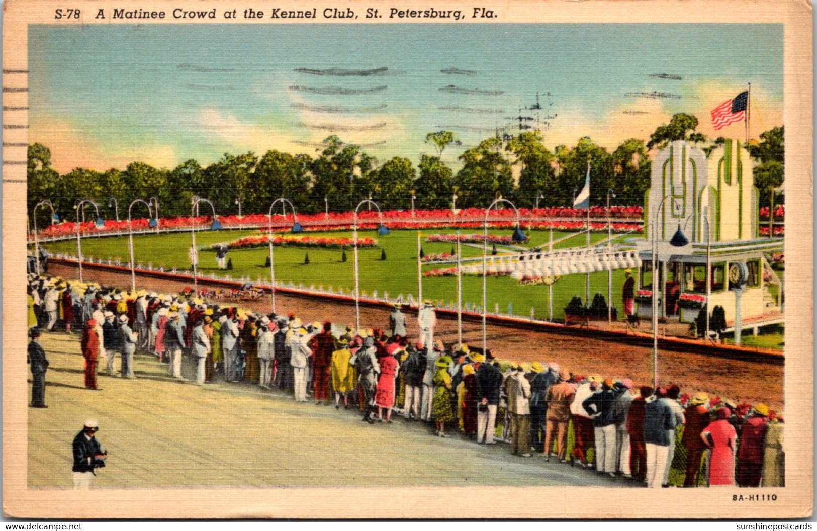 Florida St Petersburg Dog Racing A Matinee Crowd At The Kennel Club 1939 Curteich - St Petersburg