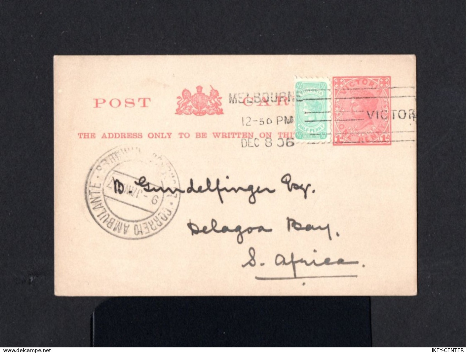 S5262-AUSTRALIA-VICTORIA.OLD POSTCARD MELBOURNE To LOURENÇO MARQUES (south Africa) 1906.Carte Postale AUSTRALIE - Storia Postale