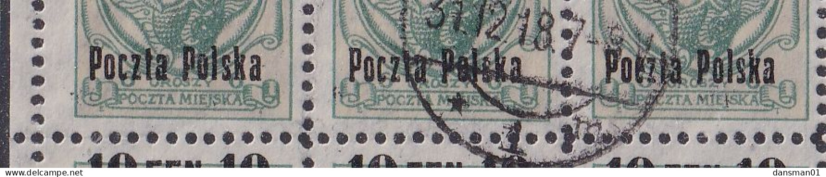 POLAND 1918 Fi 3 Used Full Sheet - Usados