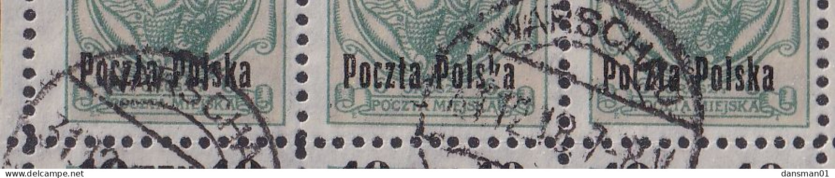 POLAND 1918 Fi 3 Used Full Sheet - Oblitérés