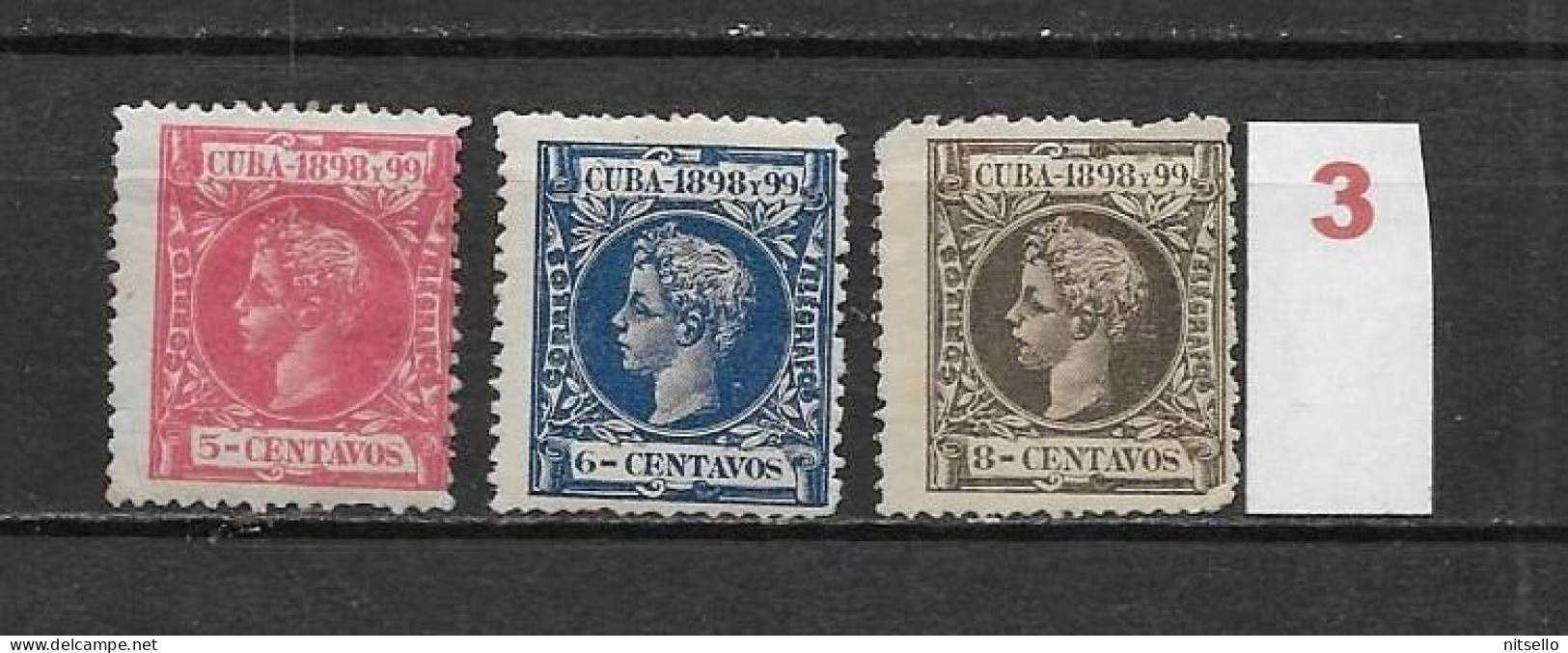 LOTE 2173 C  ///  CUBA 1898  EDIFIL Nº: 163/165 *MH ¡¡¡ LIQUIDACION - LIQUIDATION - JE LIQUIDE !!! - Kuba (1874-1898)