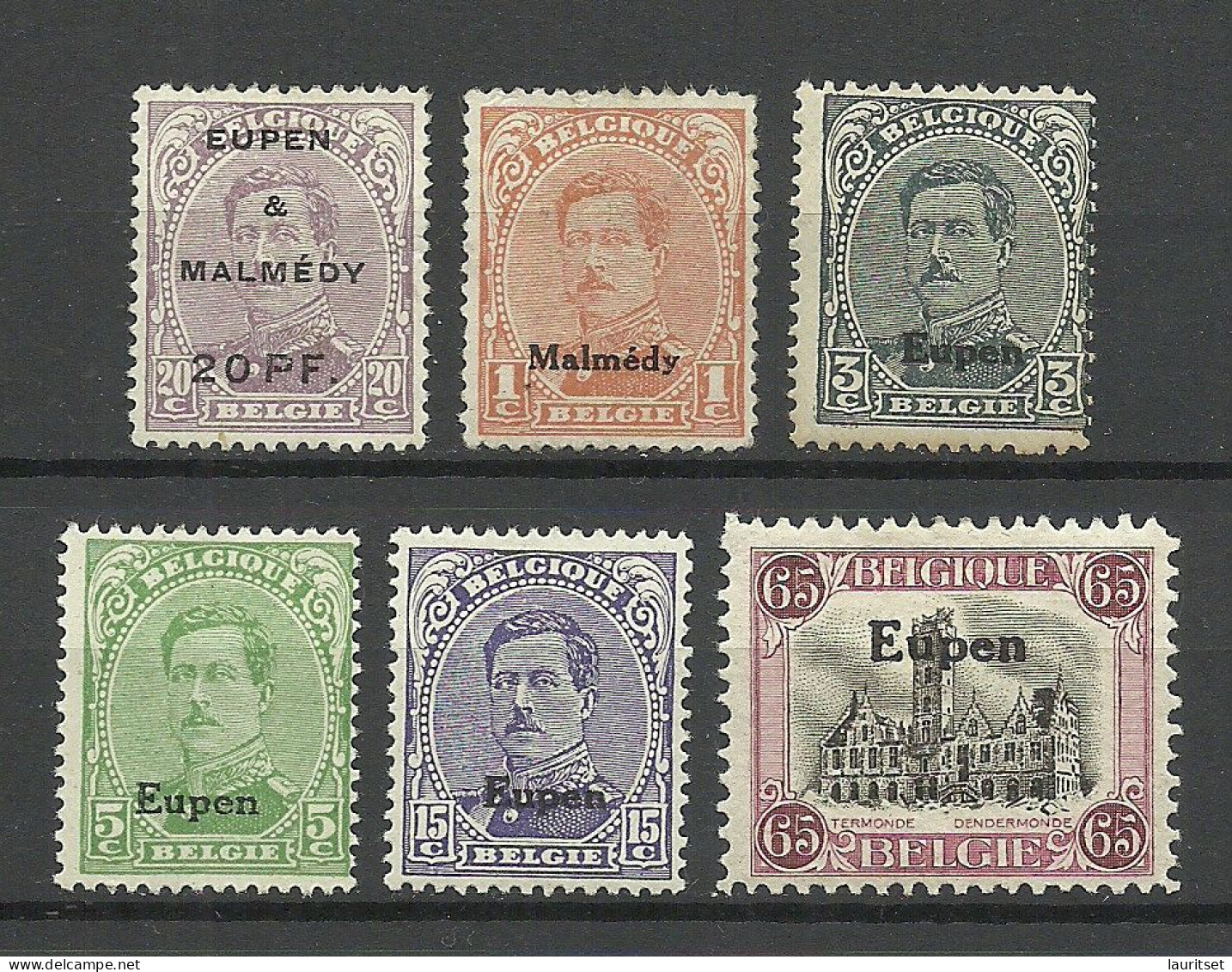 BELGIEN Belgium Belgique Eupen & Malmedy 1920, 6 Stamps, * - OC55/105 Eupen & Malmédy