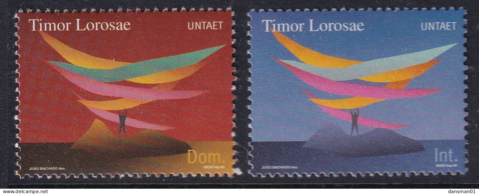 Timor- Leste 2000 United Nations Transition Sc 350-51 Mint Never Hinged - Osttimor