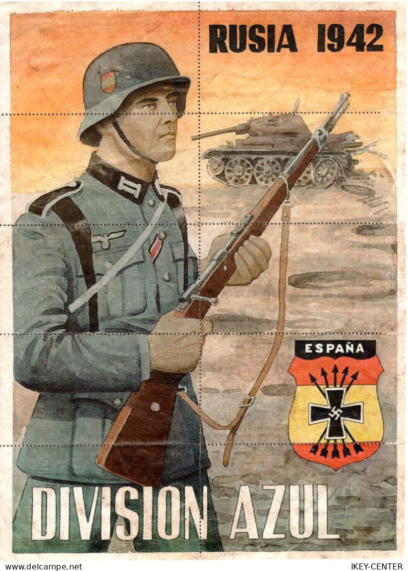 K-511-GERMAN EMPIRE-SPAIN.MILITARY NAZI PROPAGANDA German-Spanish RATION COUPONS DIVISION AZUL.1942.WWII.DEUTSCHES REICH - 1939-45