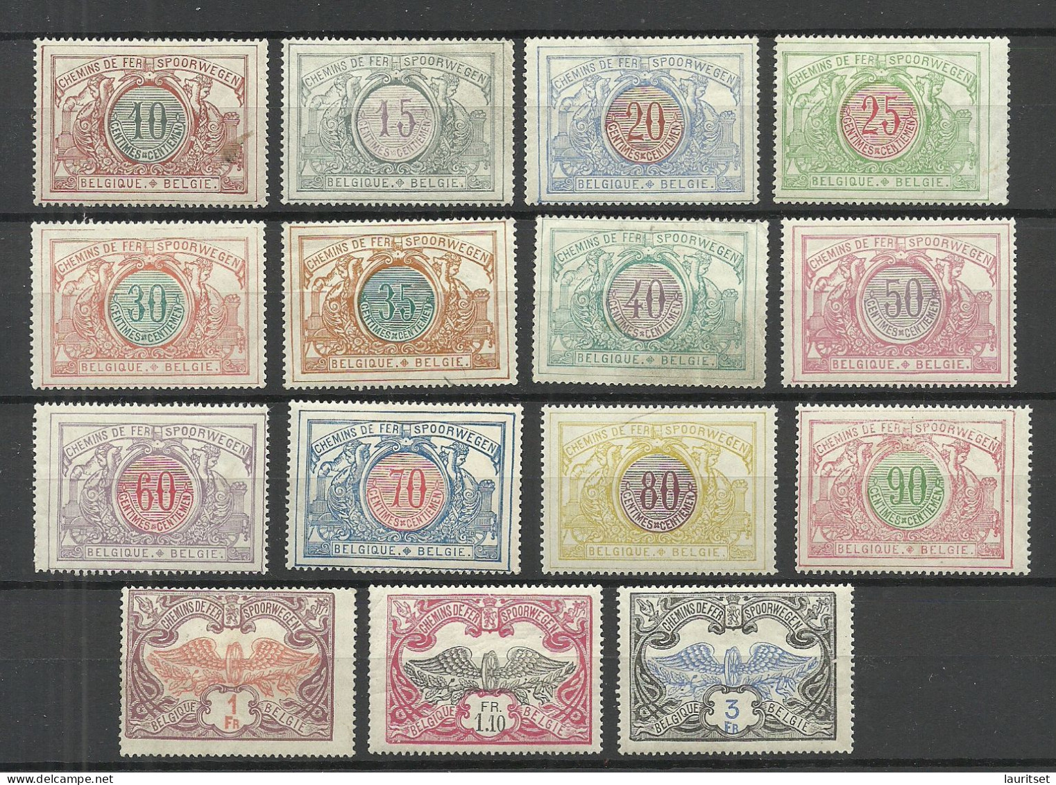 BELGIEN Belgium Belgique 1902-1906 Michel 28 - 42 * Railway Packet Stamps Eisenbahnpaketmarken NB! READ! - Postfris