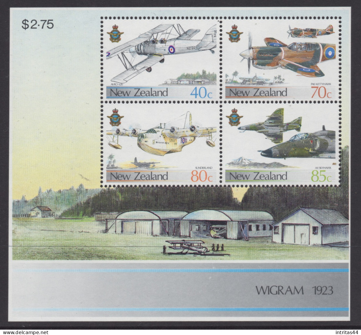 NEW ZEALAND 1987 AIRFORCE  SHEET MNH - Hojas Bloque