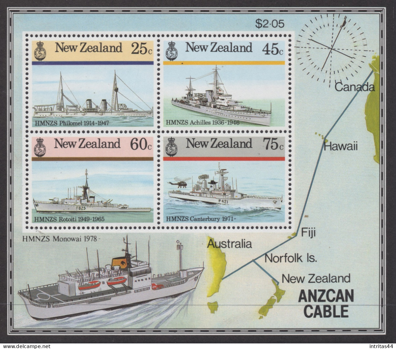 NEW ZEALAND 1985 NAVAL HISTORY   SHEET MNH - Hojas Bloque