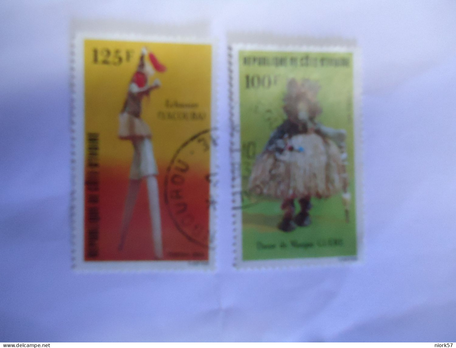 IVORY COAST  USED STAMPS 2  MASK CARNIVAL - Côte D'Ivoire (1960-...)