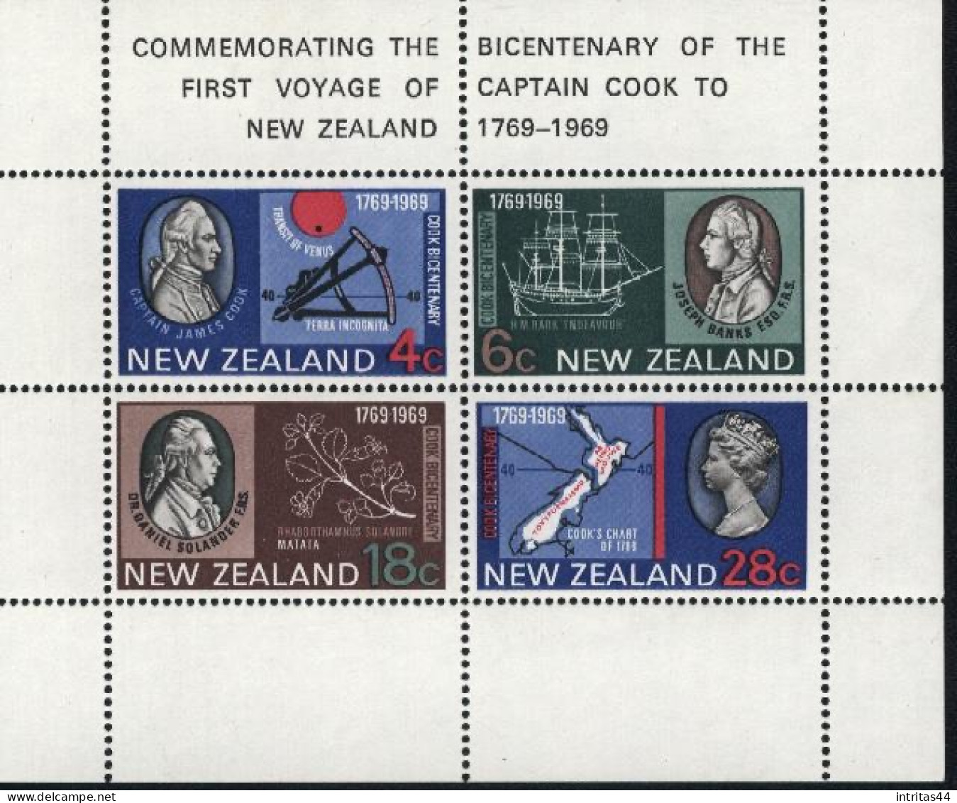 NEW ZEALAND 1969 COOK BICENTENARY SHEET MNH - Blocks & Sheetlets