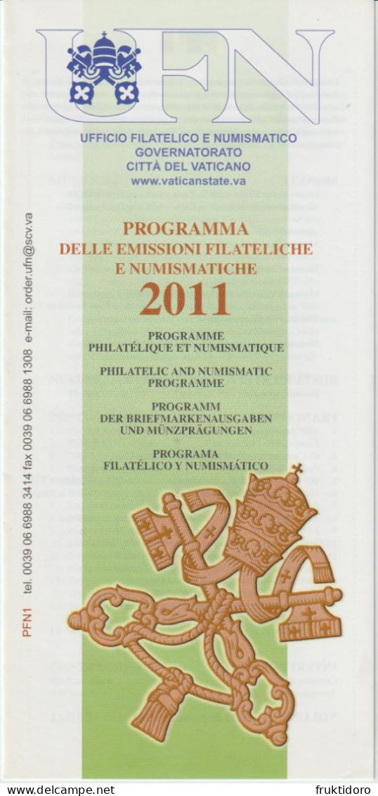 Vatican City Brochures Issues In 2011 Philatelic Program - Raffaello - The Room Of Heliodorus - Christmas - Colecciones