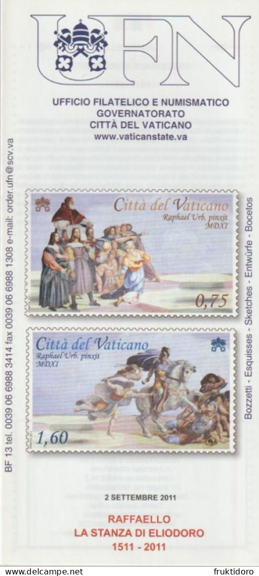 Vatican City Brochures Issues In 2011 Philatelic Program - Raffaello - The Room Of Heliodorus - Christmas - Colecciones