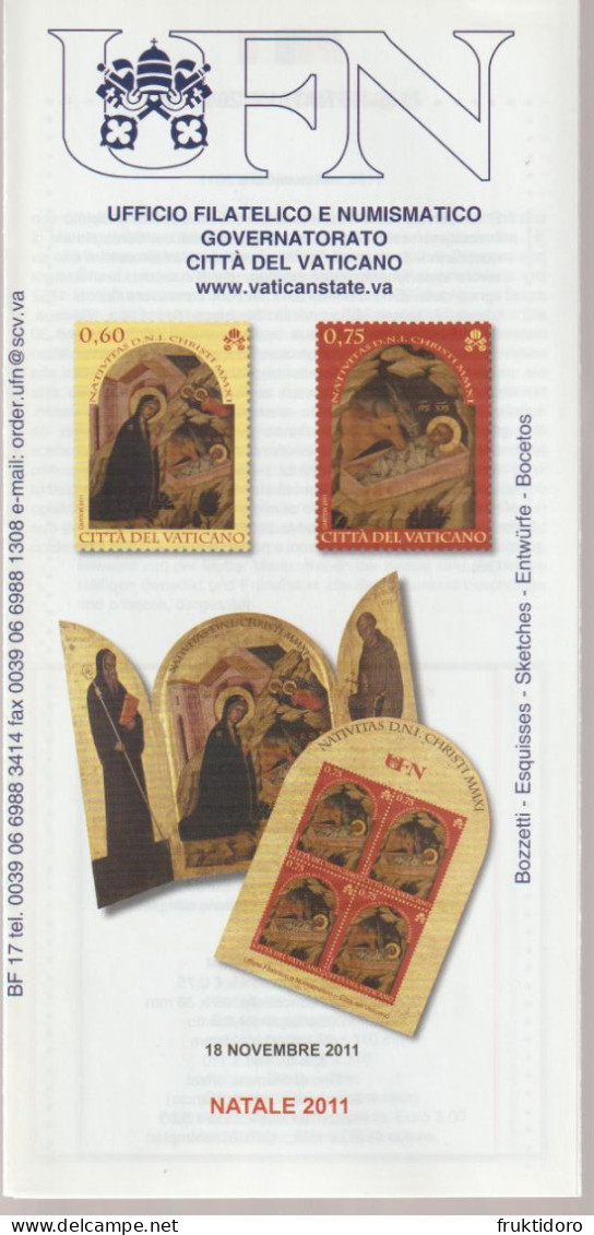 Vatican City Brochures Issues in 2011 Philatelic Program - Raffaello - The Room of Heliodorus - Christmas