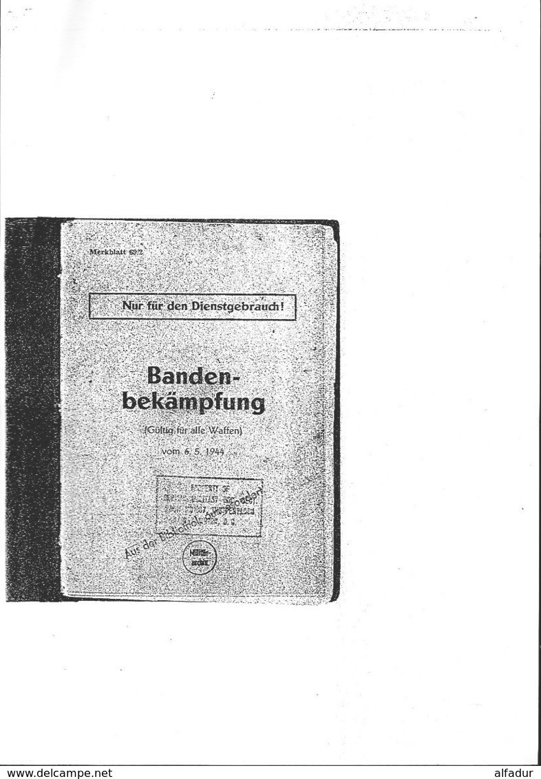 WW2 3 REICH WEHRMACHT BANDENKAMPF - MANUAL ANTIPARTISAN PDF 1944 - 1939-45