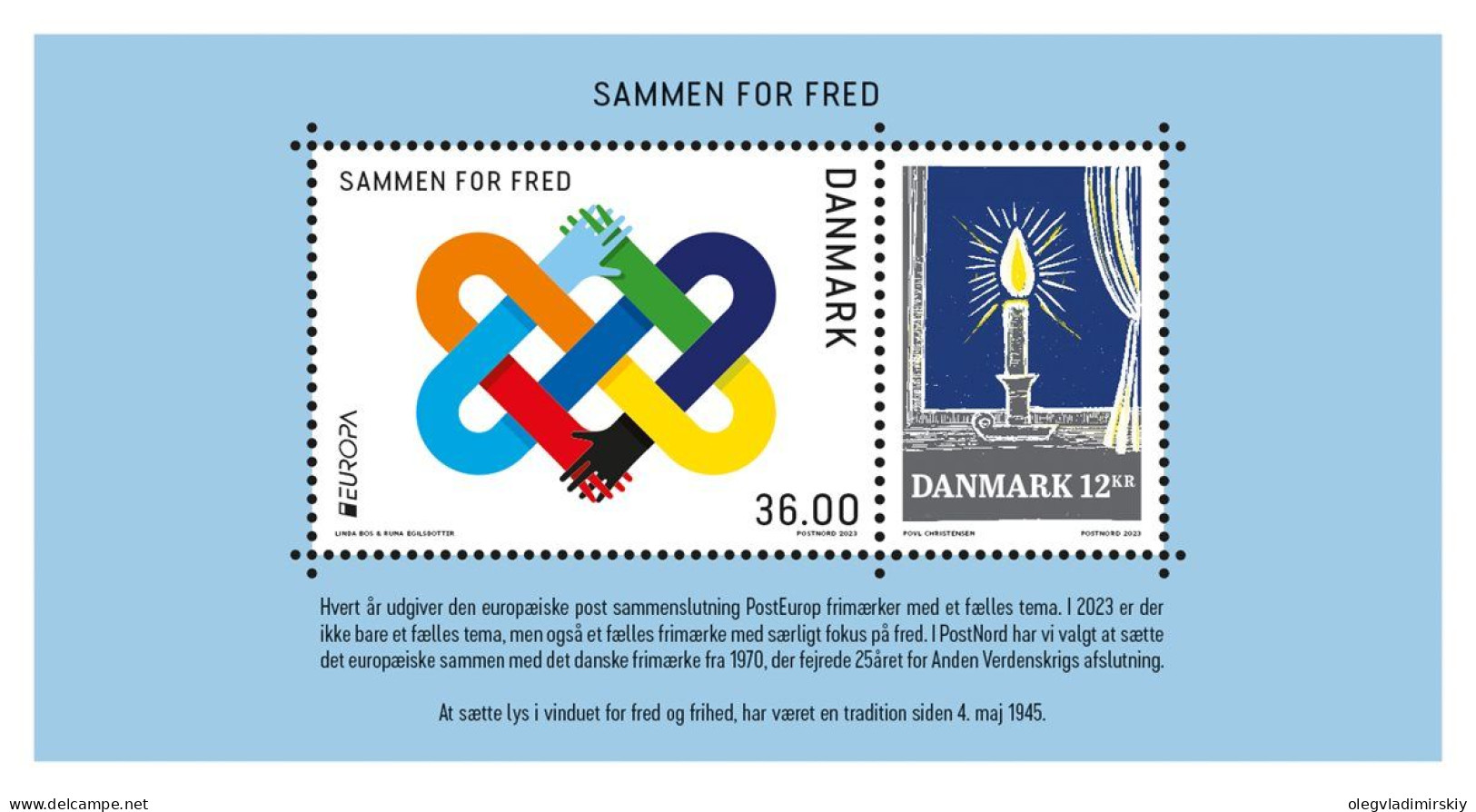 Denmark Danemark Danmark 2023 Europa CEPT Peace Block Mint - Blocs-feuillets