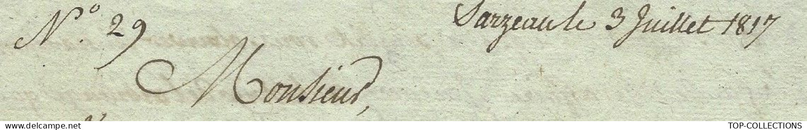 NAVIGATION OFFICIER De MARINE 1817  De Lange Sarzeau Morbihan > Denis Large Capitaine De Vaisseau  Binic Cotes D’Armor - Documentos Históricos