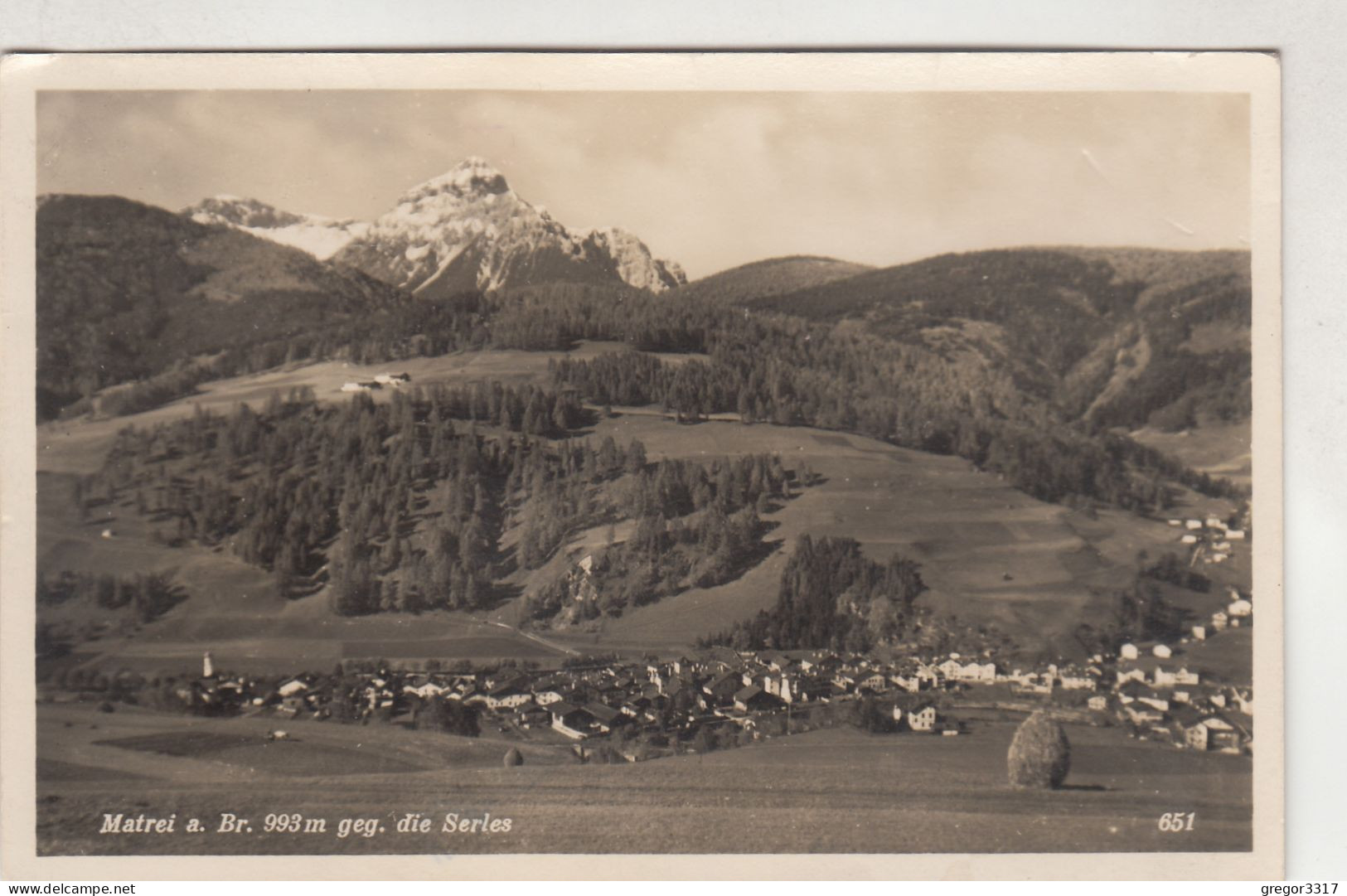 D3319) MATREI Am BRENNER - Gegen Die Serles - Häuser ALT 1941 - Matrei Am Brenner