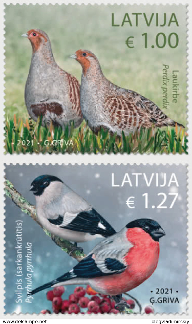 Latvia Lettland Lettonie 2021 Birds Set Of 2 Stamps Mint - Passeri