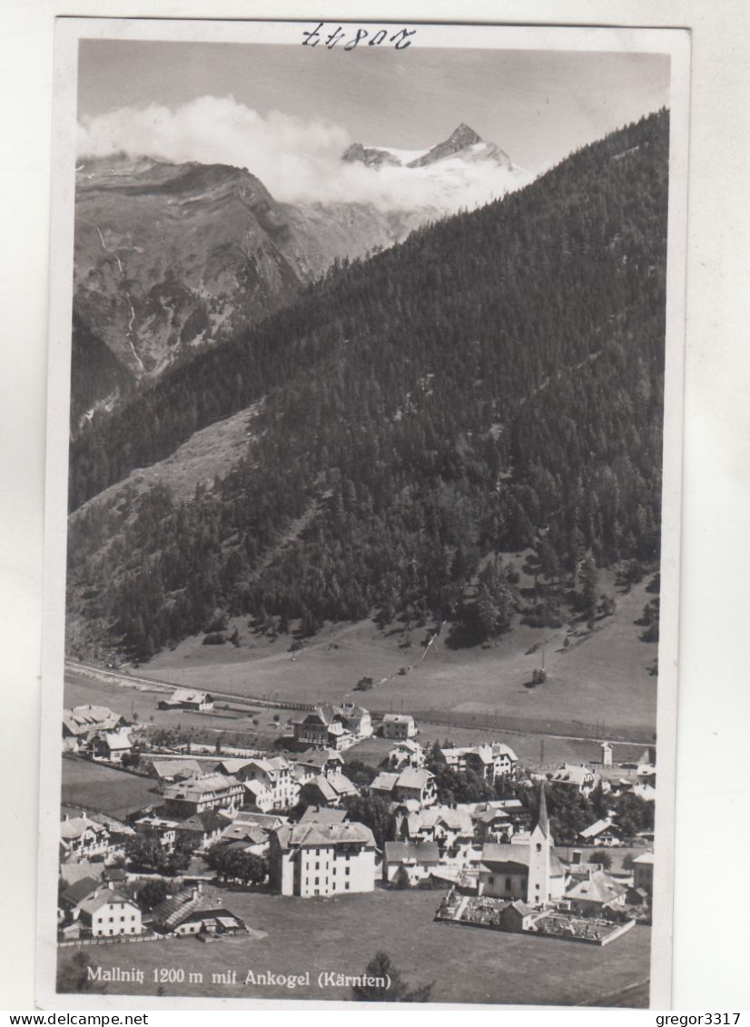 D3334) MALLNITZ Mit ANKOGEL - Kärnten - Schöne Alte S/W AK - Kirche Häuser - Mallnitz