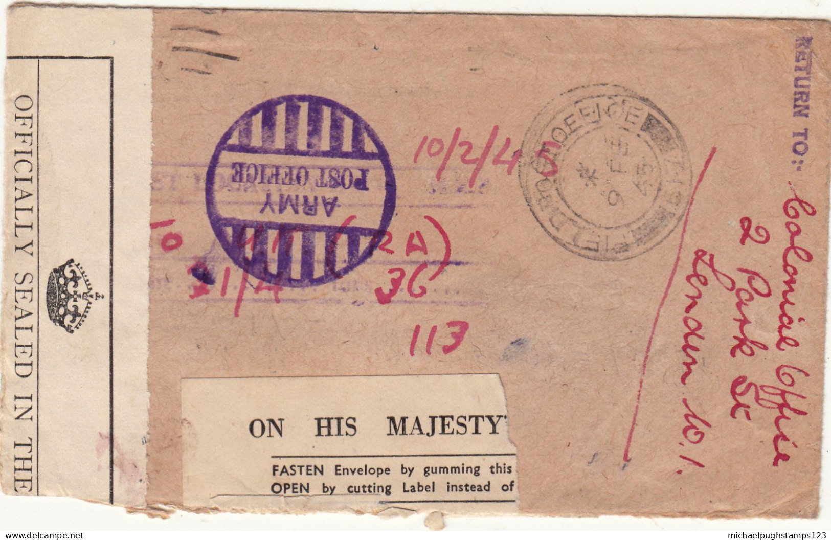 G.B. / Official Mail / Undelivered + Returned Mail / Aden - Unclassified