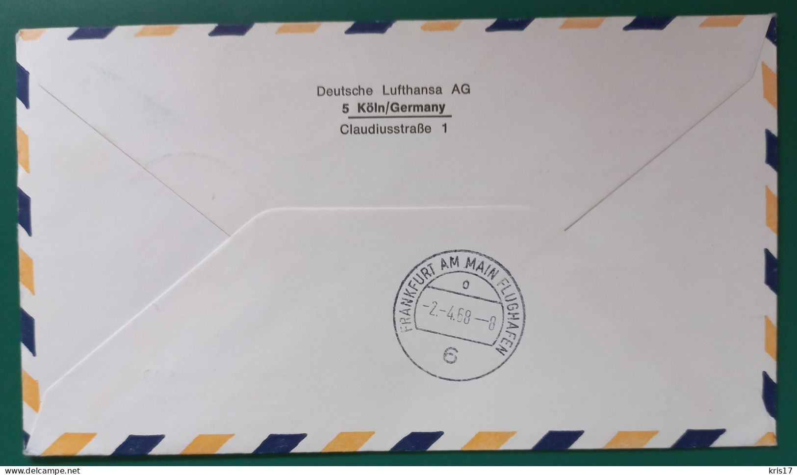 (ENV)(LUF38) 1968 Lettre LUFTHANSA Erstflug Flight Vol Johannesburg München Frankfurt Deutsche Nairobi - Covers & Documents