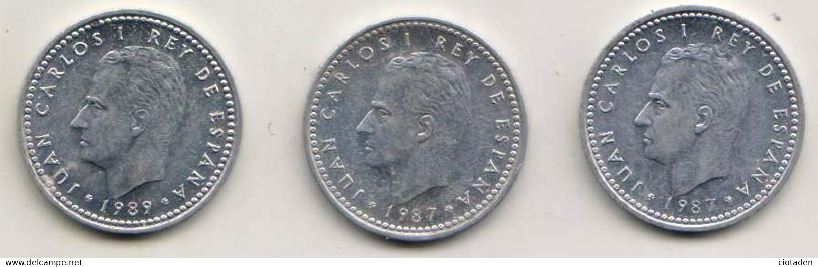 1987  - 1 Peseta Juan Carlos 1er - 3 Pièces - 1 Peseta