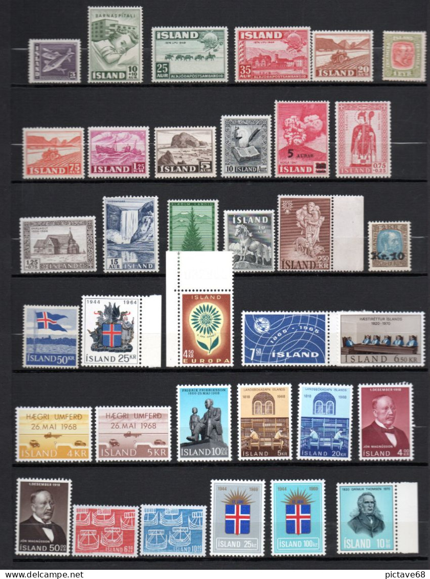 ISLANDE / PETIT LOT DE TIMBRES NEUFS - Collections, Lots & Series