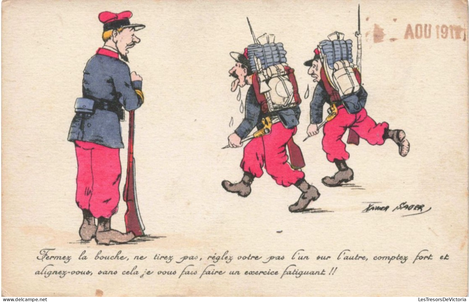 Illustrateur - Sager - Militaires  - Humouristique - Colorisé - Carte Postale Ancienne - Sager, Xavier