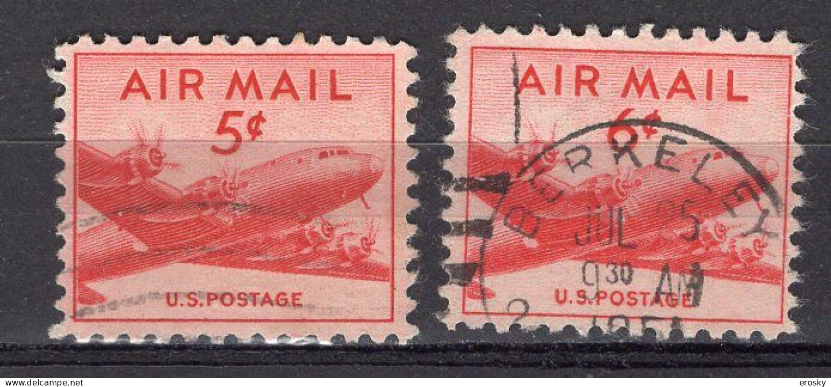 J0379 - ETATS UNIS USA AERIENNE Yv N°34/35 - 2a. 1941-1960 Usados