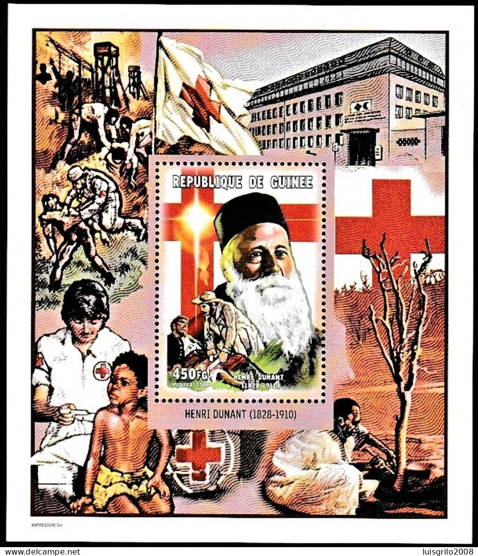 Red Cross/ Nobel Prize - Henri Dunant -|- Guinee, 2001 - Perforated . MNH - Henry Dunant