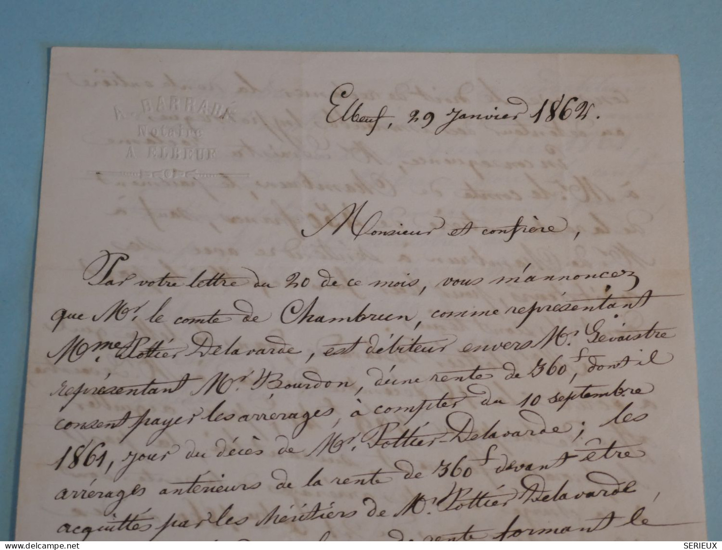 BY9 FRANCE  BELLE  LETTRE  1869 ELBEUF A  PARIS     +N°14 LAITEUX  +AFF.  INTERESSANT ++ - 1853-1860 Napoléon III.