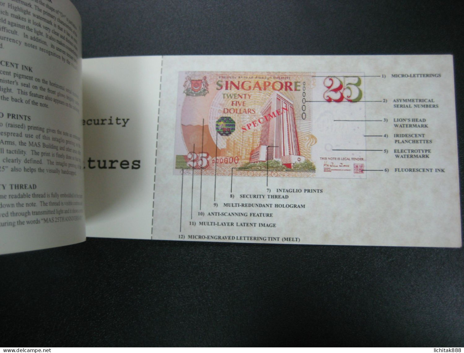 1996 Singapore 25th Years $25 Commemorative Paper Banknote Folder  NO BANKNOTE - Non Classés