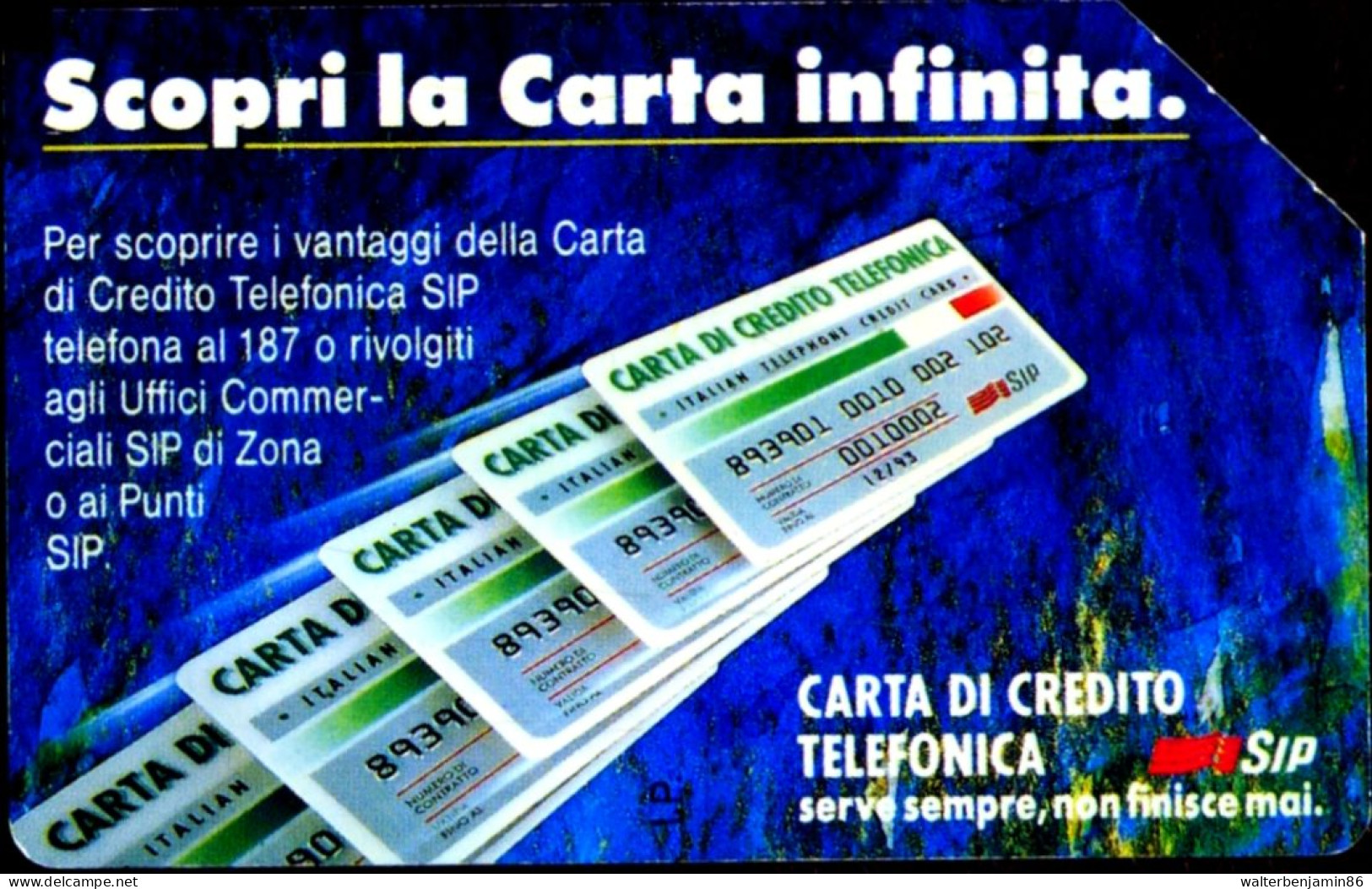 G 108 C&C 1201 SCHEDA TELEFONICA USATA CARTA INFINITA 10.000 L. 31.12.92 - [3] Fehlliste