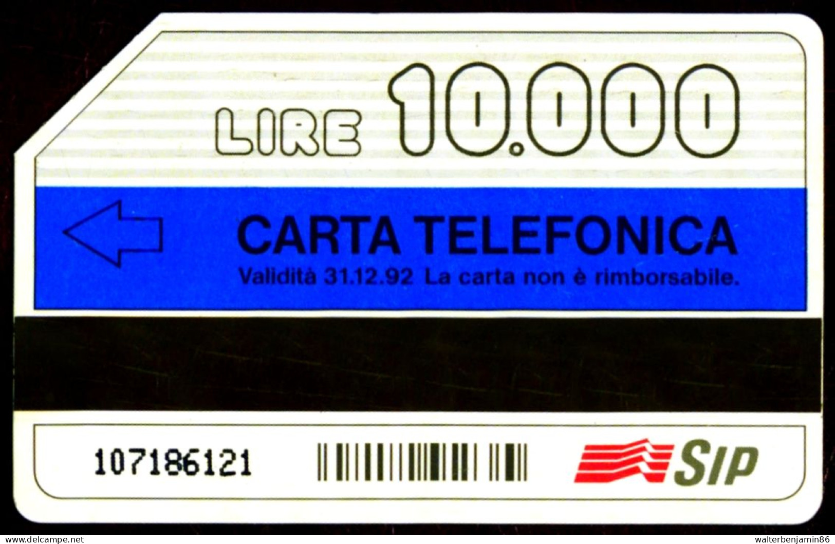 G 108 C&C 1201 SCHEDA TELEFONICA USATA CARTA INFINITA 10.000 L. 31.12.92 - Erreurs & Variétés