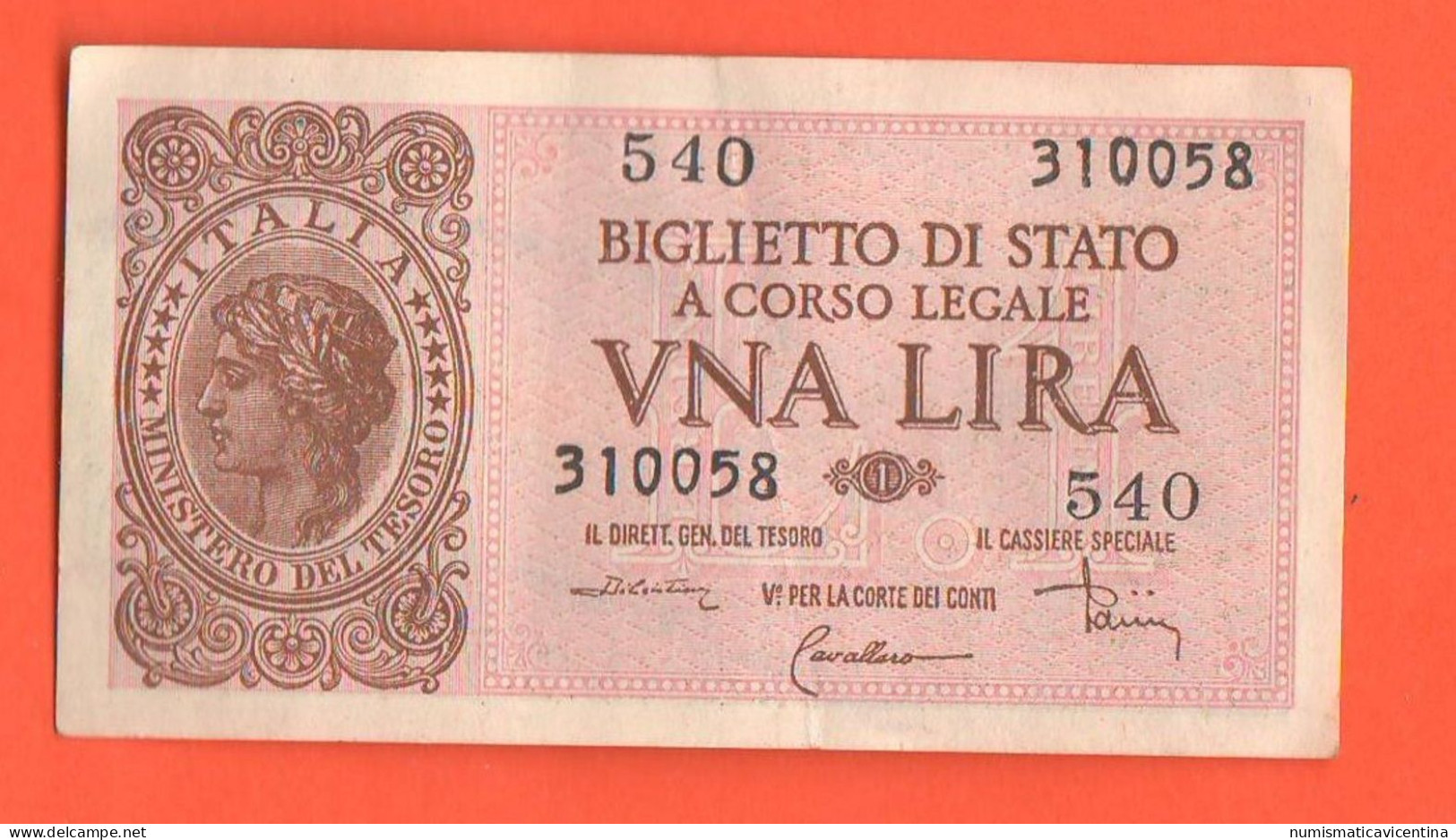 Regno Italia 1 Lira Luogotenenza Novembre 1944 One Lira Italy Italie War Banknote - [ 4] Emissions Provisionelles