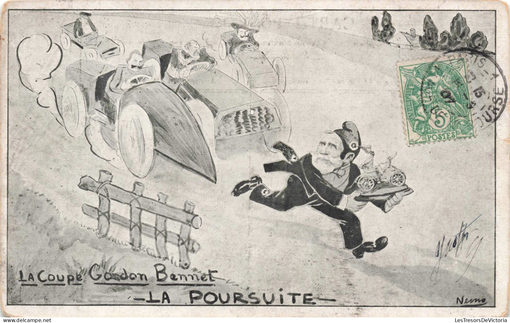 Course Automobile - La Coupe Gordon Bennet - La Poursuite - Humour - Nemo ?  - Carte Postale Ancienne - Autres & Non Classés