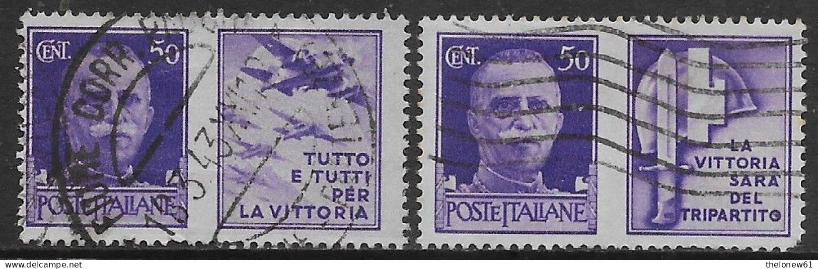 Italia Italy 1942 Regno Propaganda Di Guerra 2val Sa N.PF11-PG12 US - Propagande De Guerre