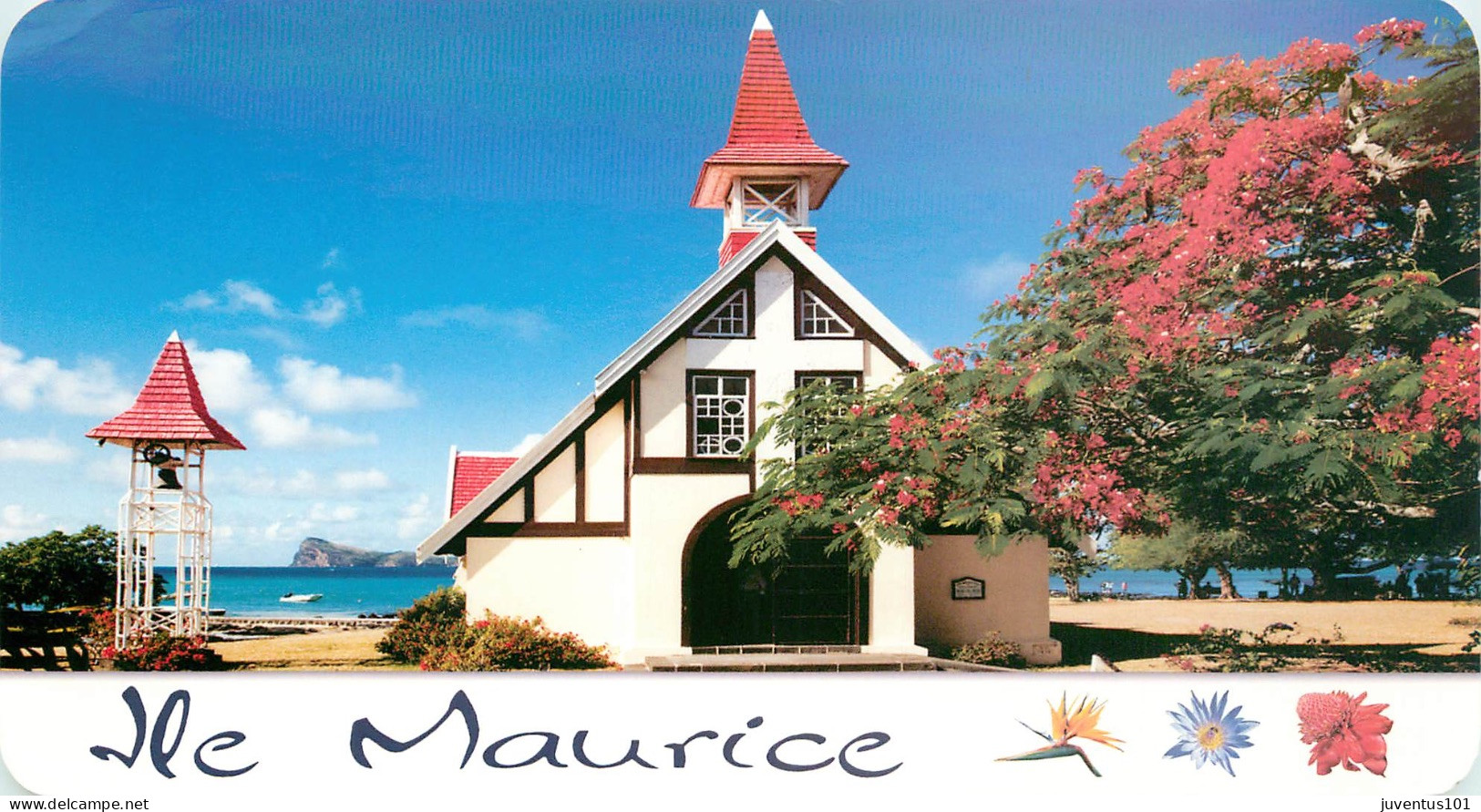 CPSM Maurice-Mauritius-L'église Du Cap Malheureux-Beau Timbre-Carte Format Spéciale    L2340 - Maurice