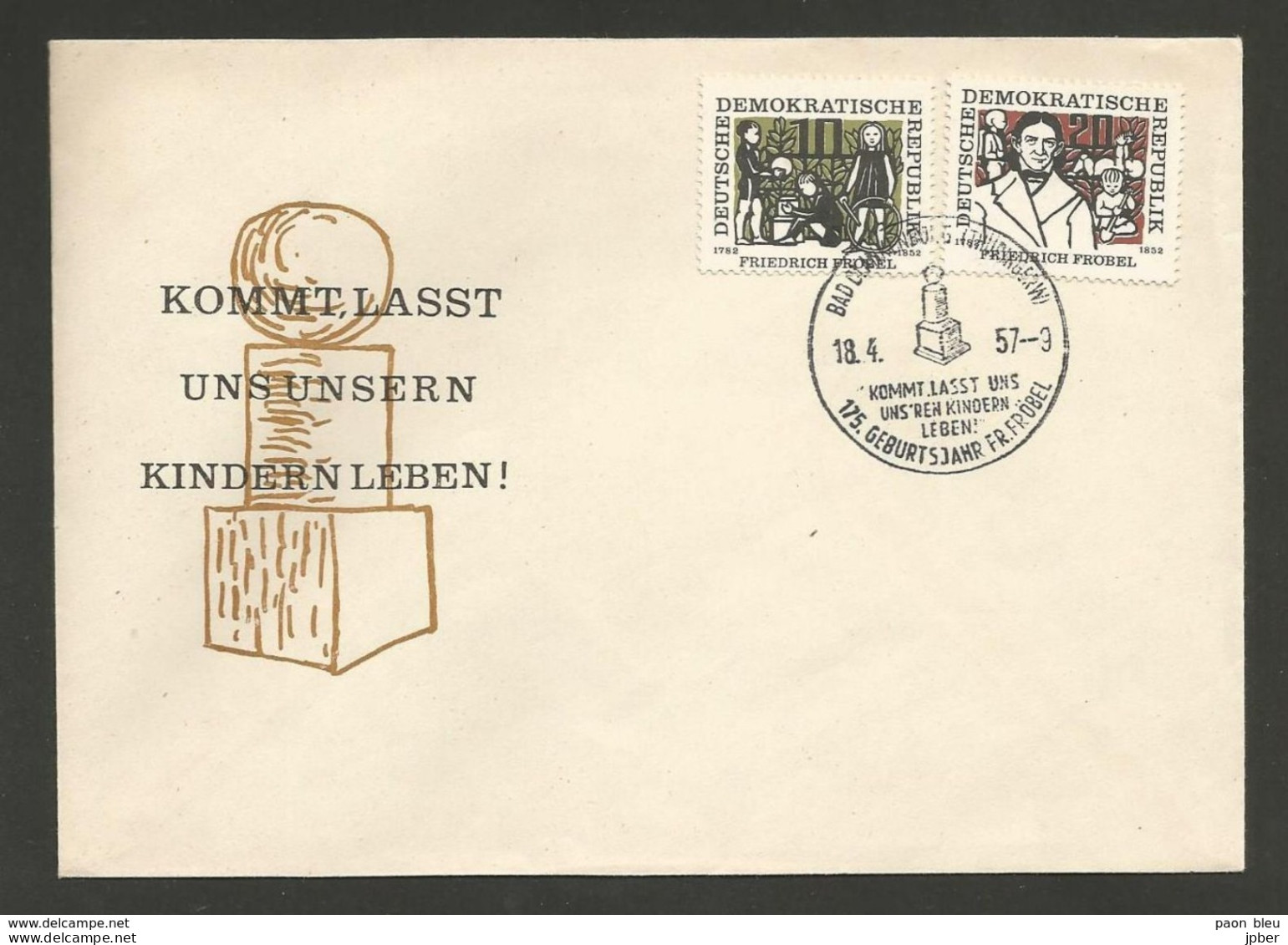 Allemagne DDR - 18-4-1957 - Friedrich Fröbel - - Brieven En Documenten