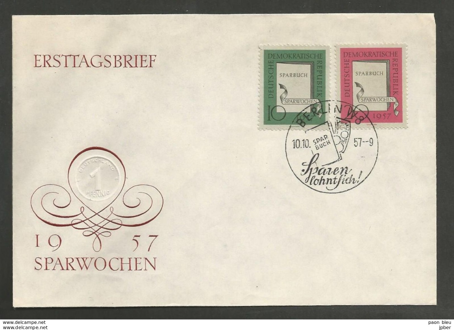 Allemagne DDR - Ersttagsbrief 10/10/57 Sparwochen 1957 - Briefe U. Dokumente