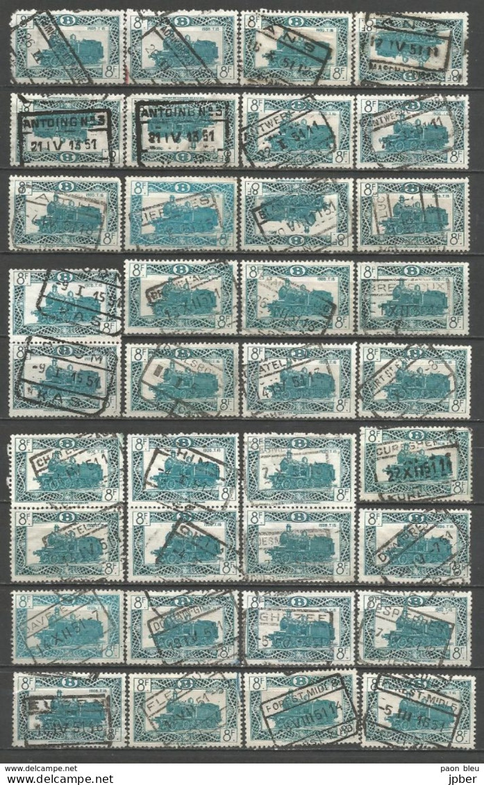 Belgique - Chemin De Fer - TR 312 Locomotives - 130 Timbres Collection Obl. Lisibles/choisies/variées - Peu De Doubles - Usados