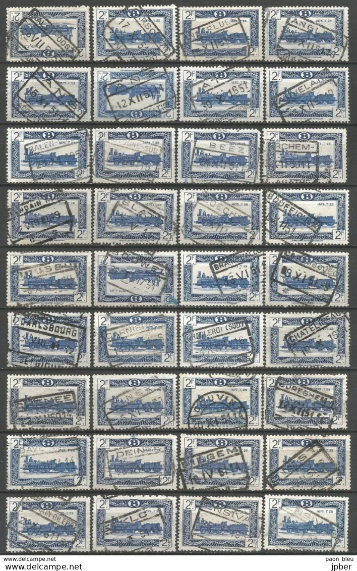 Belgique - Chemin De Fer - TR 306 Locomotives - 190 Timbres Collection Obl. Lisibles/choisies/variées - Peu De Doubles - Used