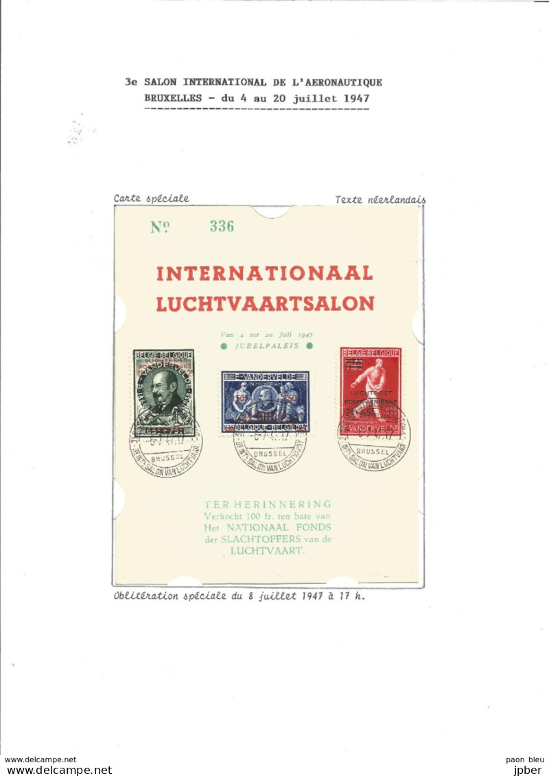 Aérophilatélie - Salon Aéronautique Juillet 1947 - Courrier Spécial Copenhague Londres - 6 Scan - Sonstige & Ohne Zuordnung